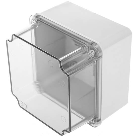 Anschlusskasten für oberfläche rechteckig transparent IP44 halogene frei LSZH 80x80x36mm