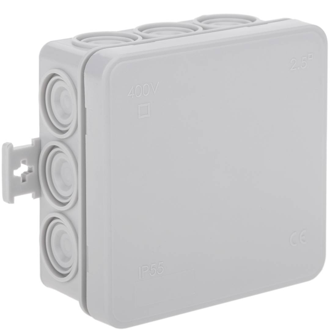Square surface junction box IP44 85x85x40mm