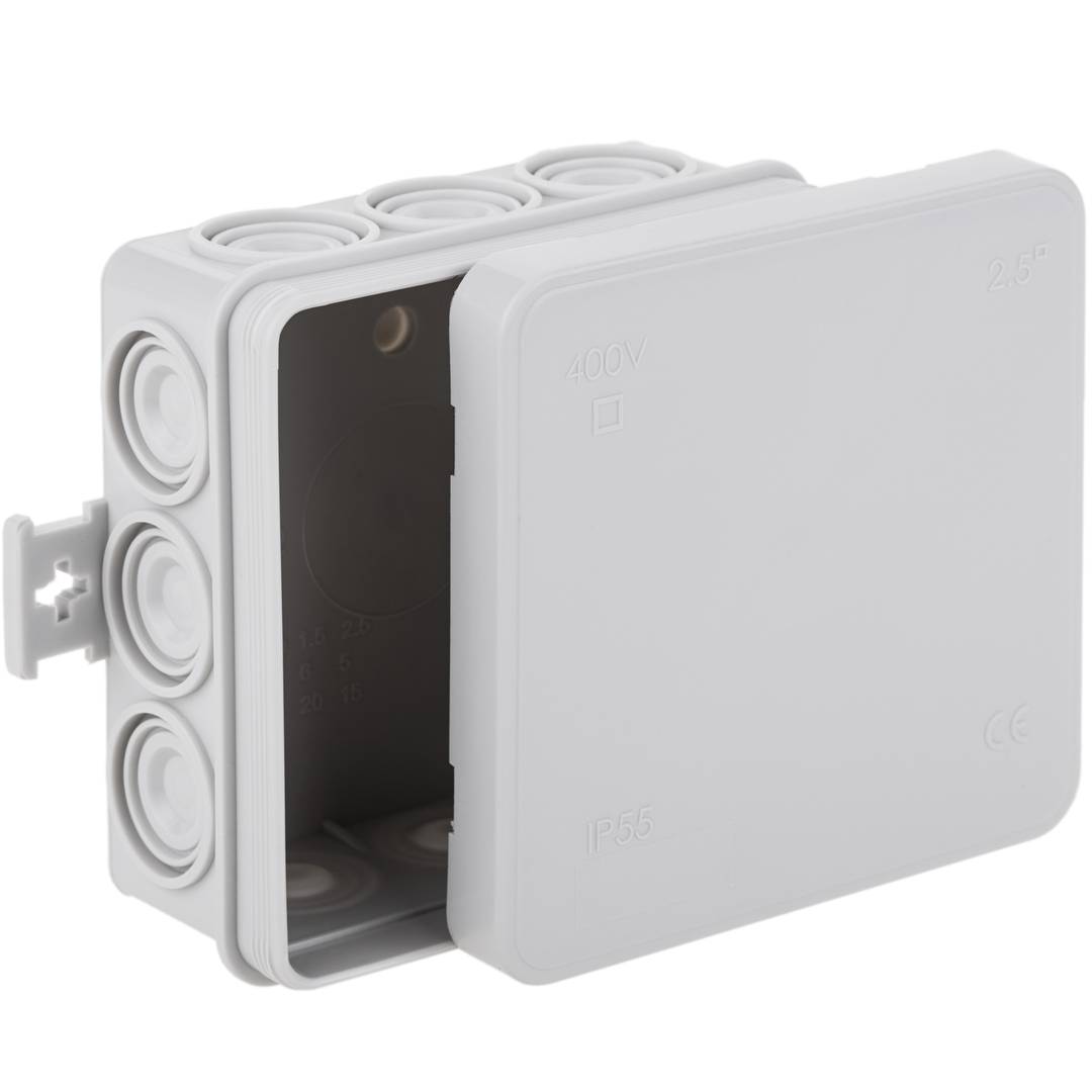 Square surface junction box IP44 85x85x40mm