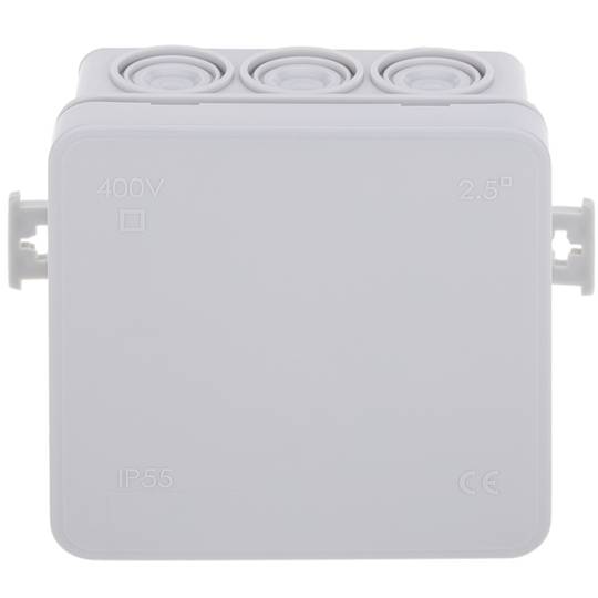Square surface junction box IP44 85x85x40mm