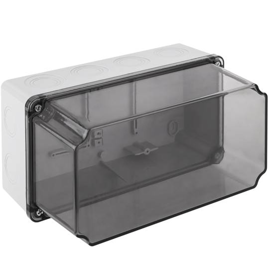 Caja de superficie rectangular transparente IP44 120x225x140mm