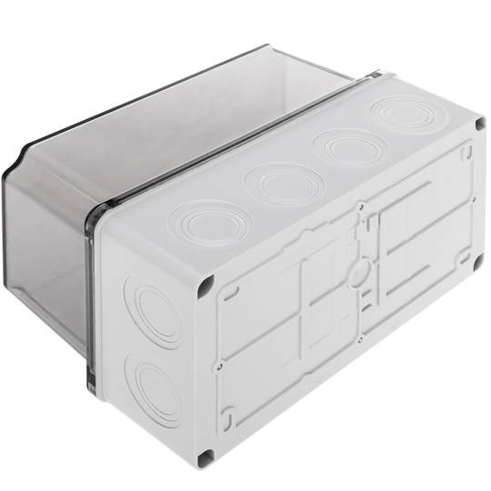 Caja de superficie rectangular transparente IP44 120x225x140mm