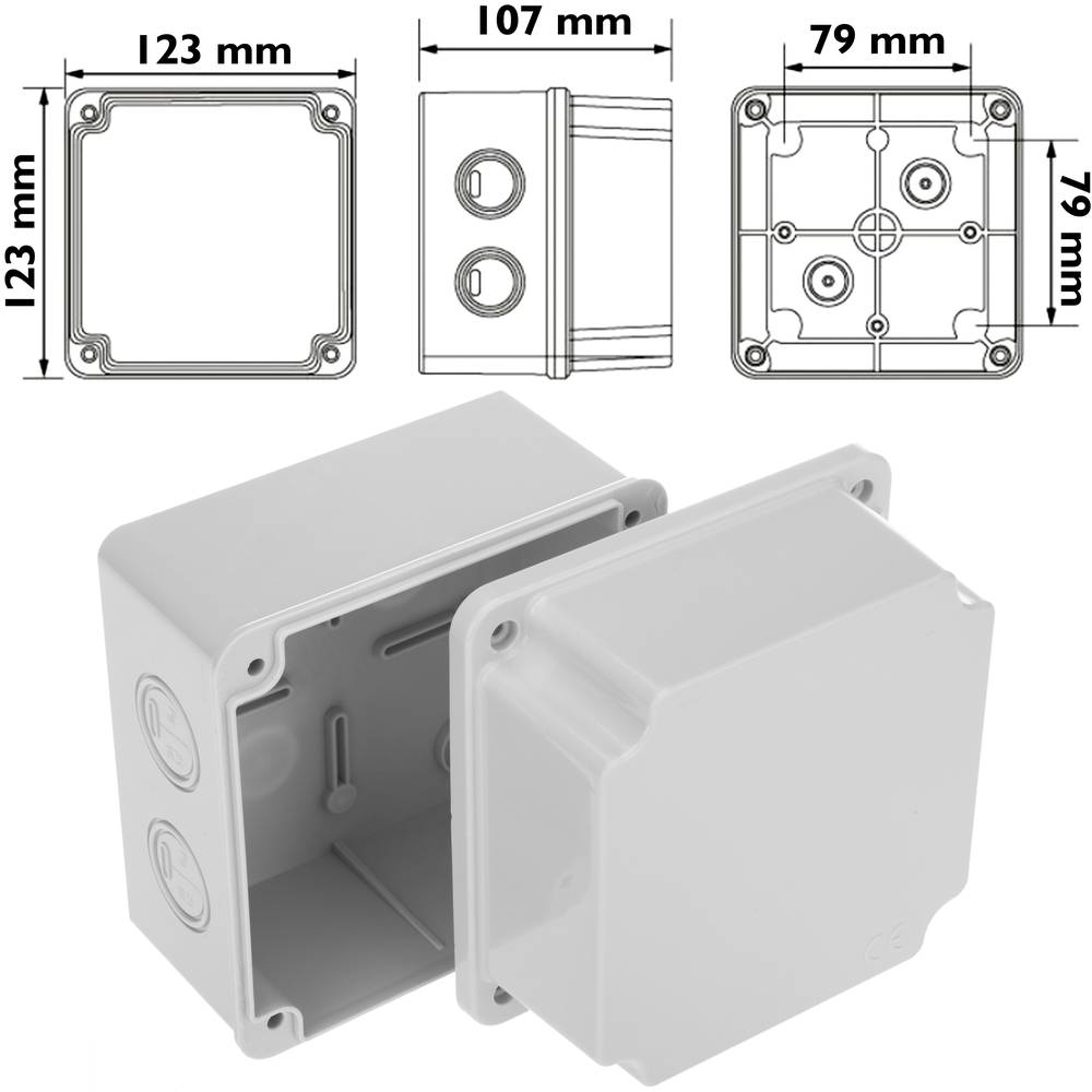 Caixa derivaçao saliente quadrado IP44 110x110x100mm