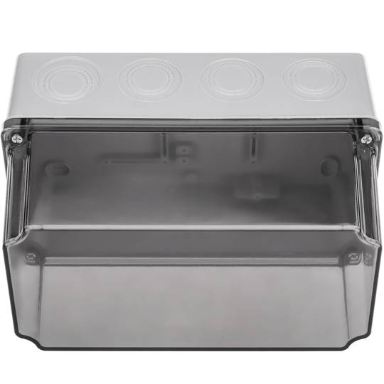 Caja de superficie rectangular transparente IP66 libre de halógenos LSZH 120x224x140mm