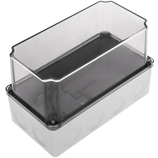 Caja de superficie rectangular transparente IP66 libre de halógenos LSZH 120x224x140mm