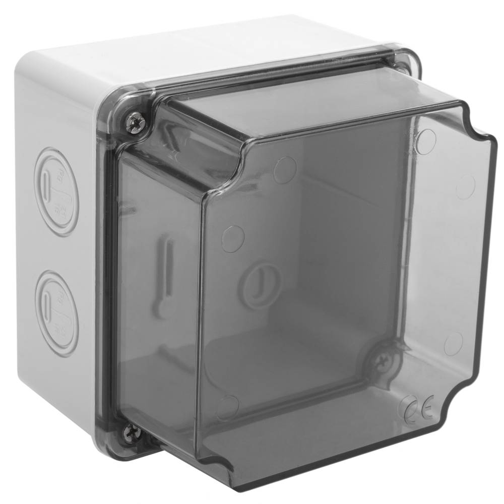 Anschlusskasten für oberfläche rechteckig transparent IP66 halogene frei LSZH 110x110x100mm