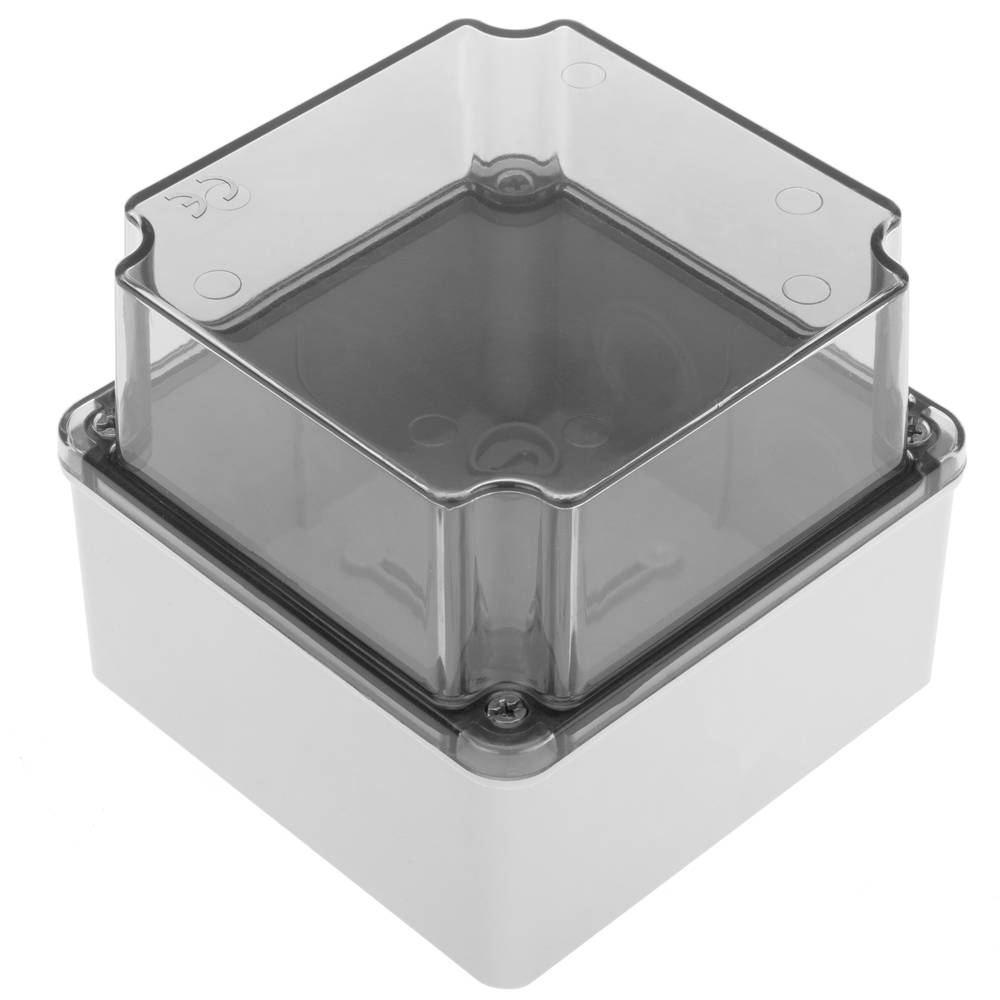 Anschlusskasten für oberfläche rechteckig transparent IP66 halogene frei LSZH 110x110x100mm