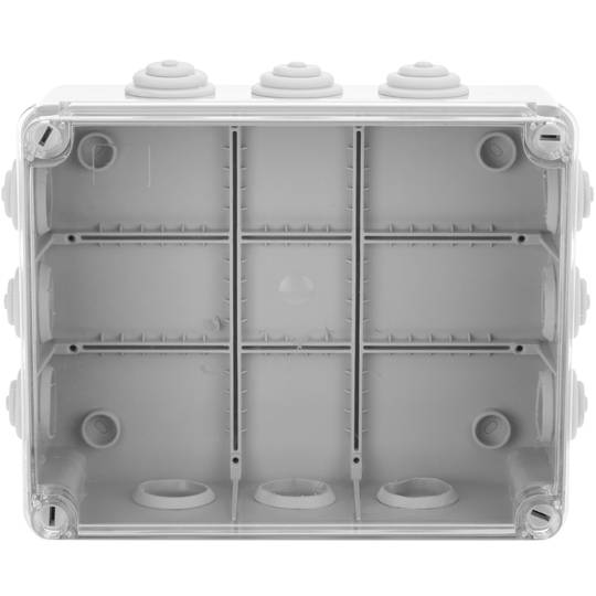 Wasserdichte Box mit transparenter rechteckiger Oberfläche IP65 250x200x90mm