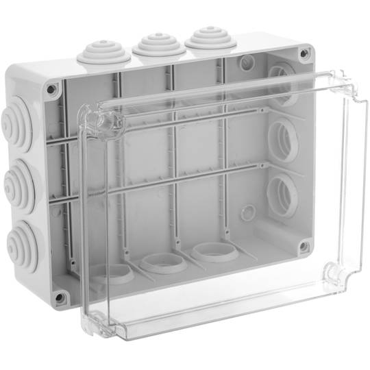 Caja estanca de superficie rectangular transparente IP65 310x230x130mm