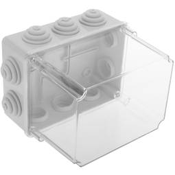 Caixa impermeável com superfície retangular transparente IP65 150x110x140mm