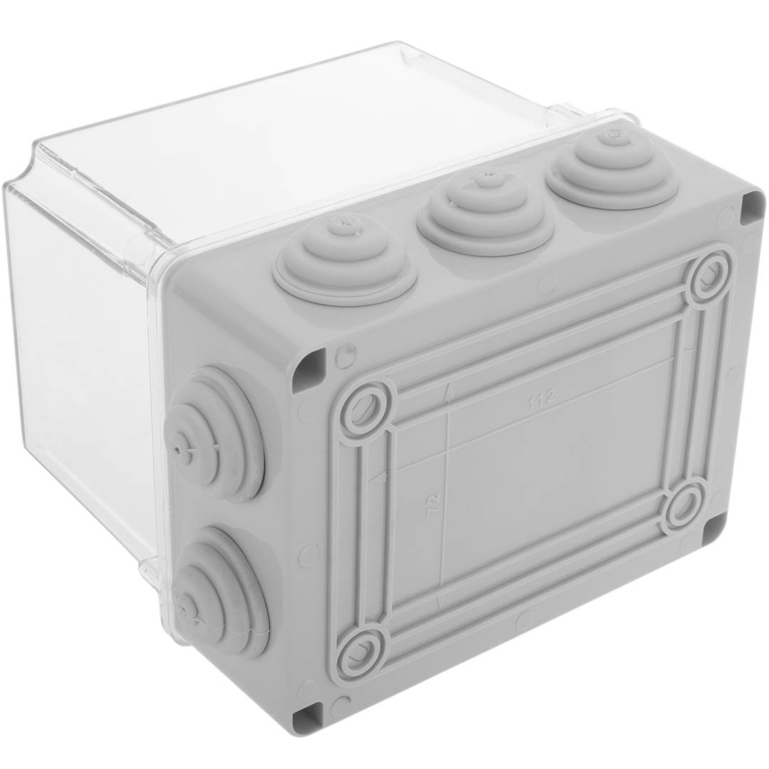 Caja estanca de superficie rectangular transparente IP65 150x110x140mm