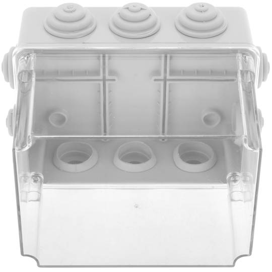 Caja estanca de superficie rectangular transparente IP65 150x110x140mm