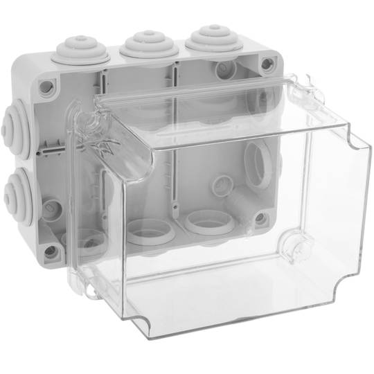 Scatola stagna con superficie rettangolare trasparente IP65 190x145x160mm