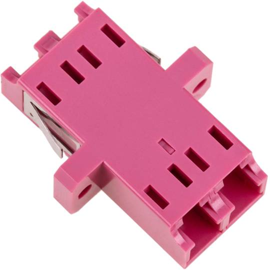 Acoplador de Fibra Óptica Duplex OM4 Multimodo LC para LC