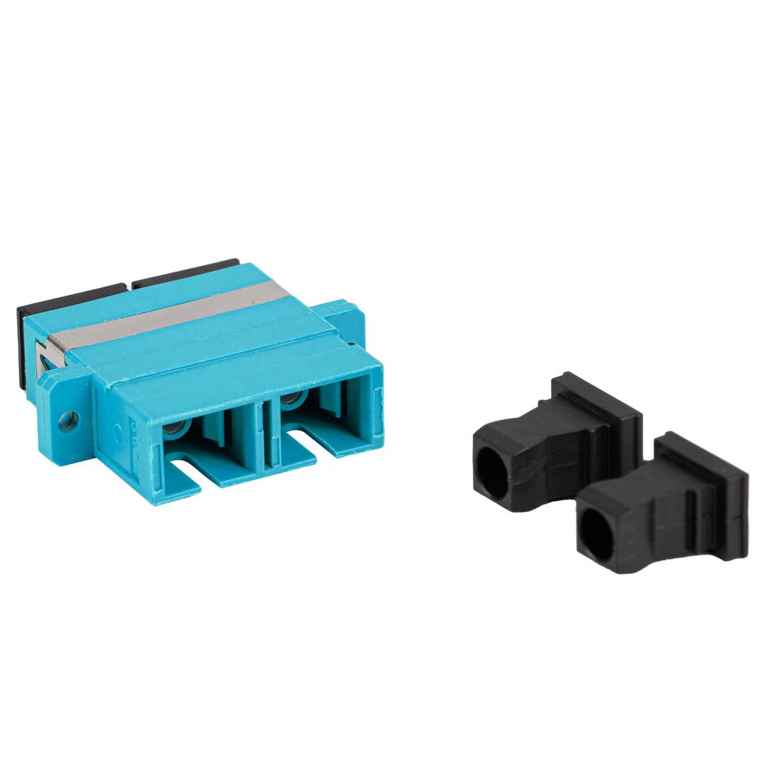 Adaptador de fibra óptica Lanberg MM SC/UPC duplex OM3 turquesa FA-SCUP-MD31-0001-TQ