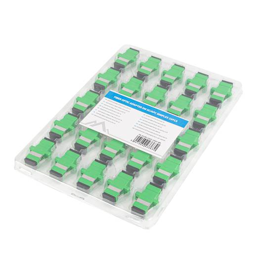 Pack de 25 unidades adaptador de fibra óptica Lanberg SM SC/APC Simplex verde FA-SCAP-SS01-2501-BK
