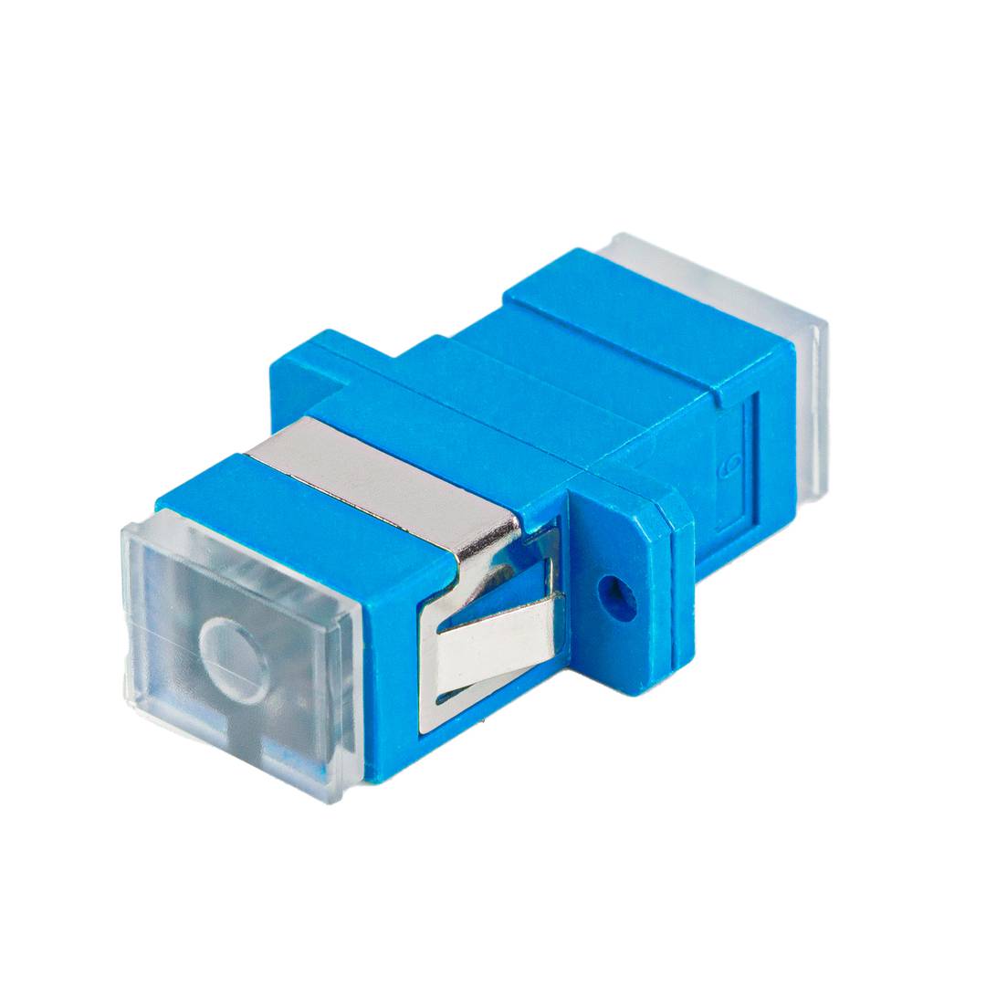 Pak van 25 stuks glasvezeladapter SC/UPC simplex transparant Lanberg FA-SCUP-SS01-2501-BU