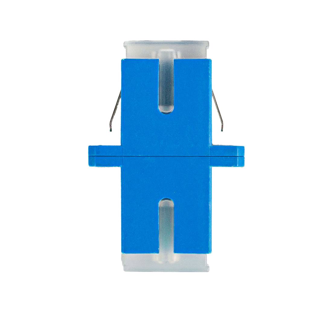 Pak van 25 stuks glasvezeladapter SC/UPC simplex transparant Lanberg FA-SCUP-SS01-2501-BU