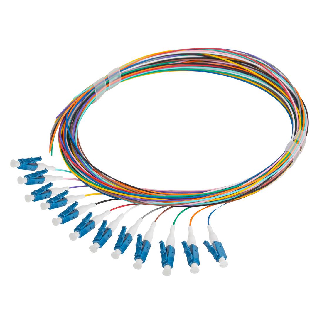 Pack de 12 unités de câble fibre optique Lanberg SM LC/UPC G657A1 de 2m multicolore FP-LCUP-SS21-1202-MC