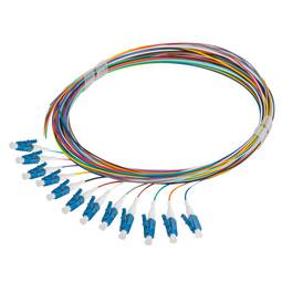 Pack de 12 unités de câble fibre optique Lanberg SM LC/UPC G657A1 de 2m multicolore FP-LCUP-SS21-1202-MC
