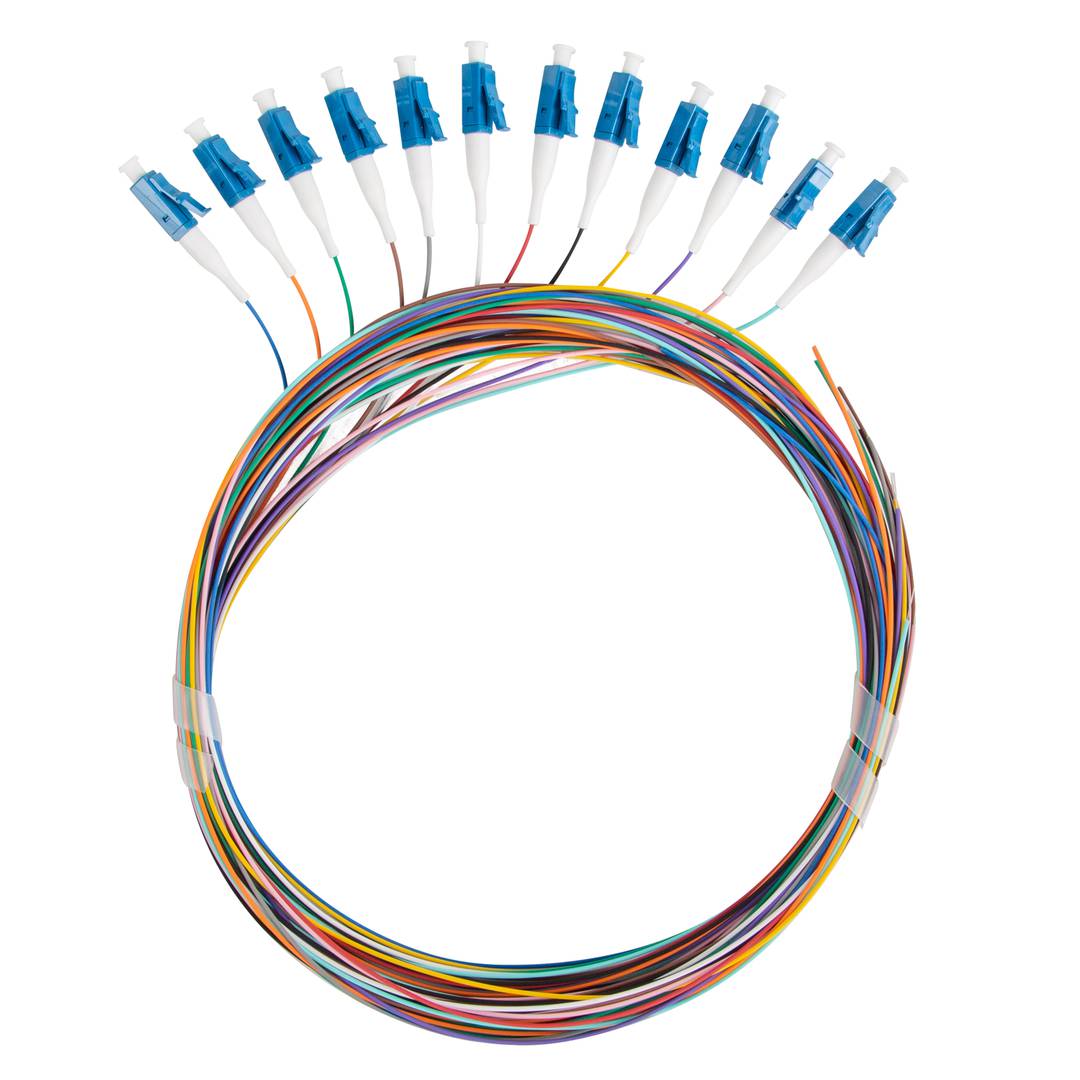 Pack de 12 unités de câble fibre optique Lanberg SM LC/UPC G657A1 de 2m multicolore FP-LCUP-SS21-1202-MC