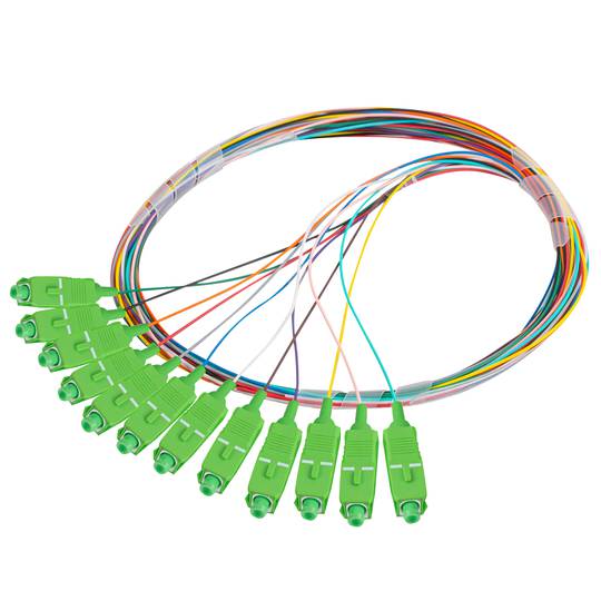 Pack de 12 unités de câble fibre optique Lanberg SM SC/APC G657A1 de 2m multicolore FP-SCAP-SS21-1202-MC