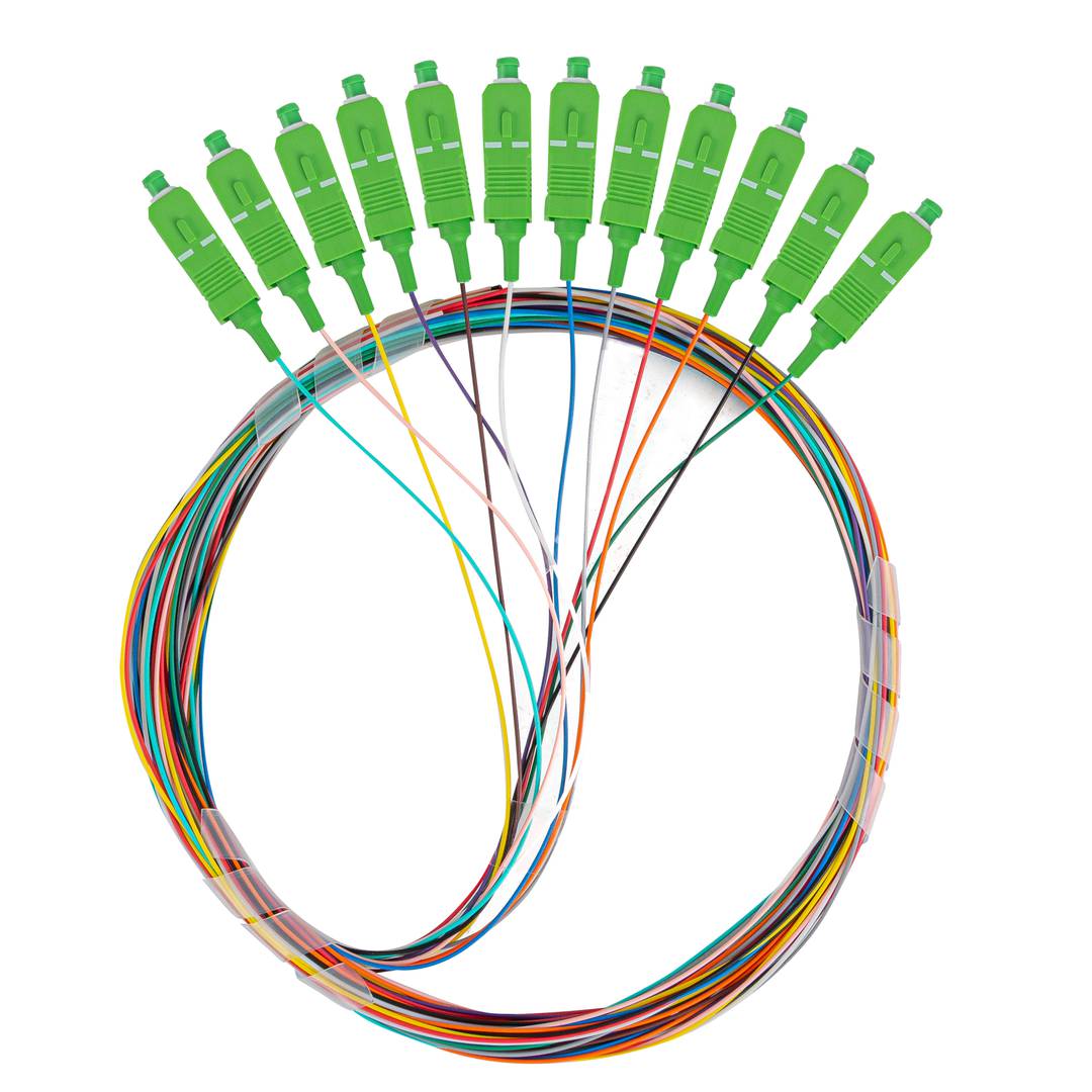 Pack de 12 unités de câble fibre optique Lanberg SM SC/APC G657A1 de 2m multicolore FP-SCAP-SS21-1202-MC