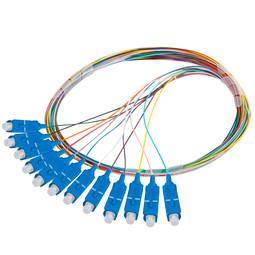Lot de 12 unités de câble en fibre optique multicolore Lanberg SM SC/UPC G657A1 2 m FP-SCUP-SE21-1202-MC