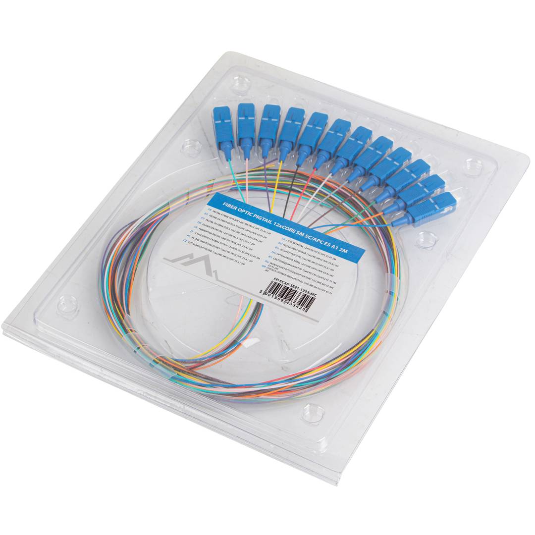 Opakowanie 12 sztuk Lanberg SM SC/UPC G657A1 2m wielokolorowy kabel światłowodowy typu pigtail FP-SCUP-SE21-1202-MC