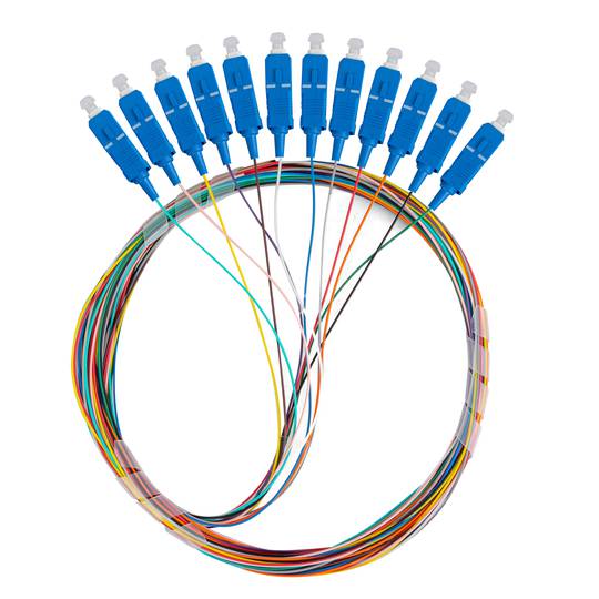 Packung mit 12 Einheiten Lanberg SC/UPC G657A1 Glasfaser-Pigtail-Kabel mit 2 m mehrfarbigem FP-SCUP-SS21-1202-MC