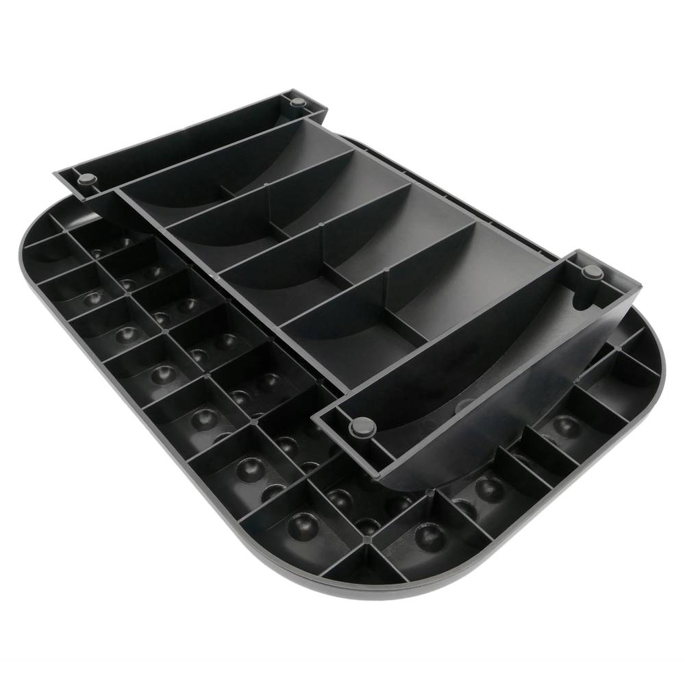 Poggiapiedi con piattaforma regolabile in plastica nera 448 x 335 mm