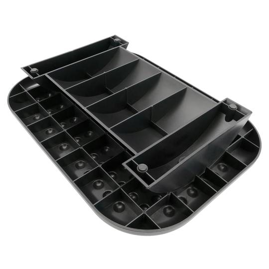 Poggiapiedi con piattaforma regolabile in plastica nera 448 x 335 mm