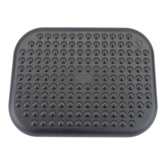 Poggiapiedi con piattaforma regolabile in plastica nera 448 x 335 mm
