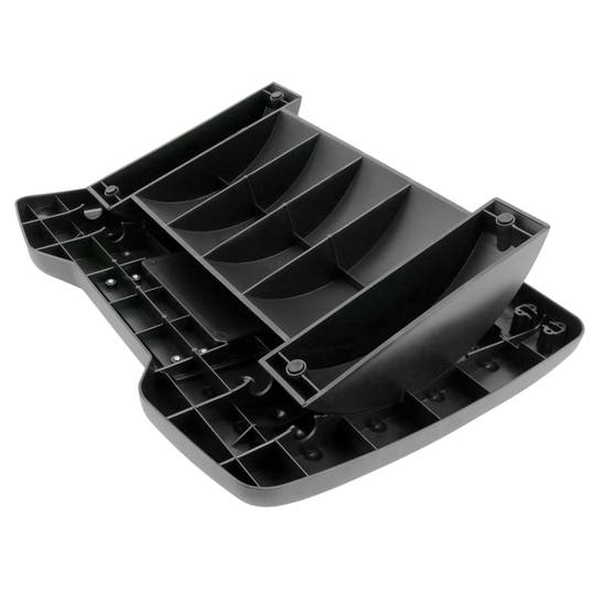 Reposapso com plataforma ajustável de plástico preto 455 x 330 mm com massagem