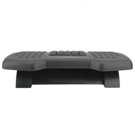 Reposapso com plataforma ajustável de plástico preto 455 x 330 mm com massagem
