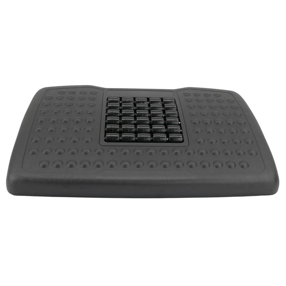 Reposapso com plataforma ajustável de plástico preto 455 x 330 mm com massagem