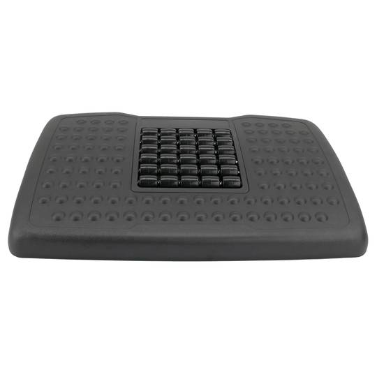 Reposapso com plataforma ajustável de plástico preto 455 x 330 mm com massagem