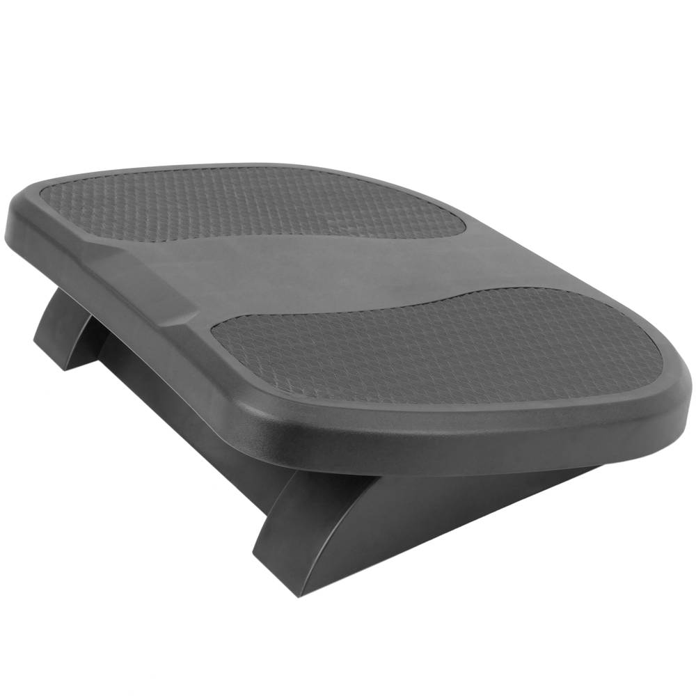 Footrest with adjustable platform of black color plastic 450 x 330 mm