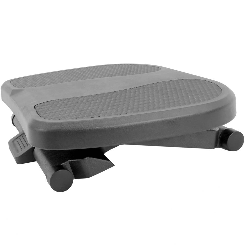 Poggiapiedi con piattaforma regolabile in plastica nera 450 x 330 mm con 3 altezze