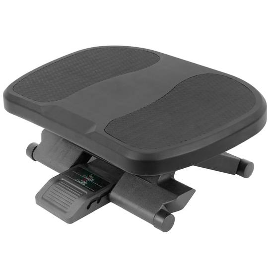 Poggiapiedi con piattaforma regolabile in plastica nera 450 x 330 mm con 3 altezze