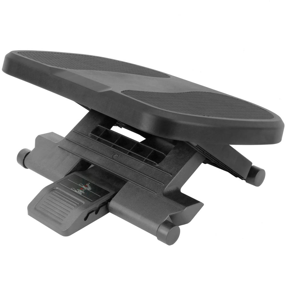 Poggiapiedi con piattaforma regolabile in plastica nera 450 x 330 mm con 3 altezze