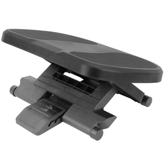 Poggiapiedi con piattaforma regolabile in plastica nera 450 x 330 mm con 3 altezze