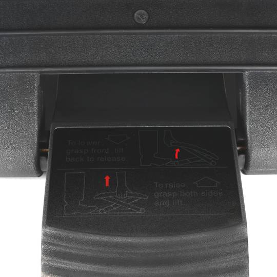 Footrest with adjustable platform of black color 460 x 340 mm 3 levels