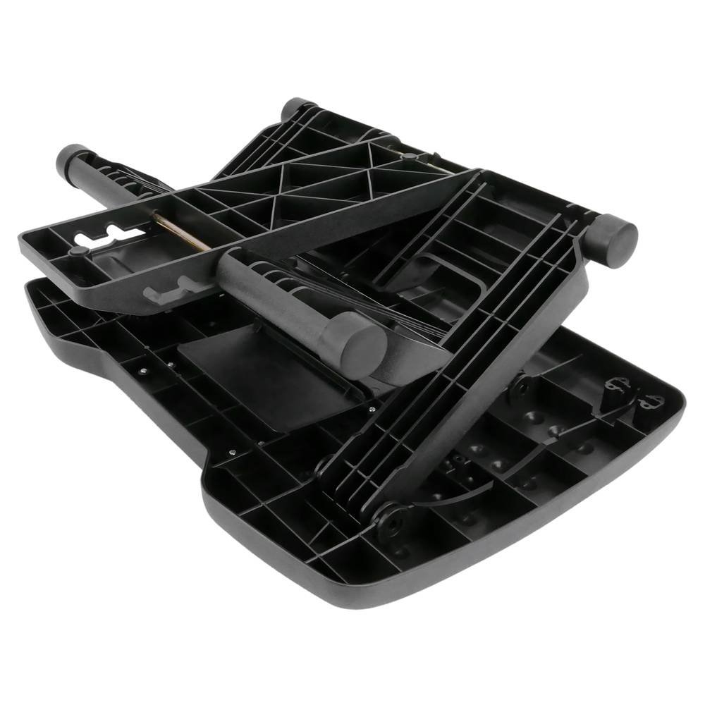 Podnóżek z regulowaną platformą z czarnego plastiku z efektem masażu 455 x 330 mm 3 poziomy