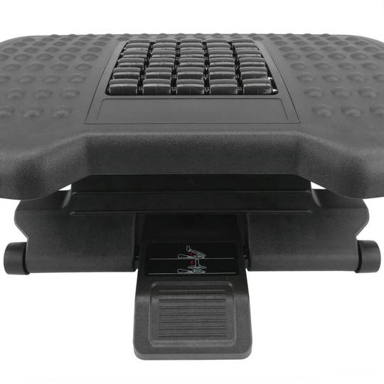 Podnóżek z regulowaną platformą z czarnego plastiku z efektem masażu 455 x 330 mm 3 poziomy
