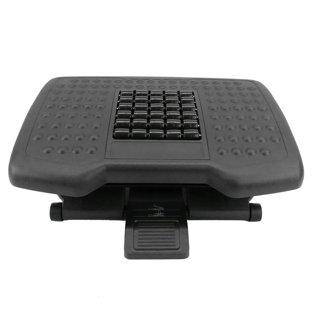 Podnóżek z regulowaną platformą z czarnego plastiku z efektem masażu 455 x 330 mm 3 poziomy