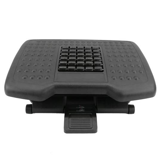 Podnóżek z regulowaną platformą z czarnego plastiku z efektem masażu 455 x 330 mm 3 poziomy