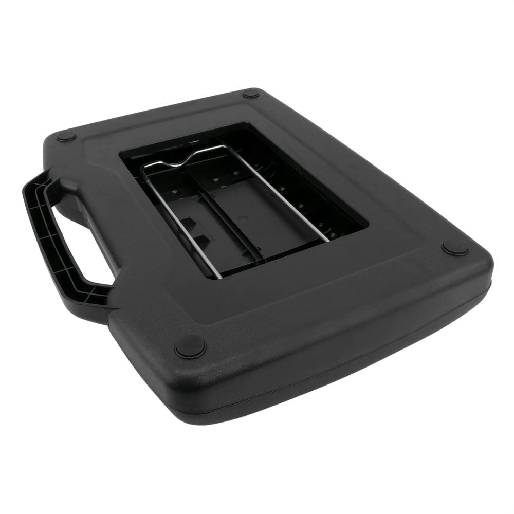 Podnóżek z regulowaną czarną plastikową platformą 455 x 330 mm 6 poziomów