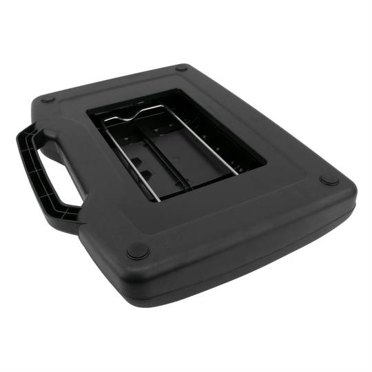Podnóżek z regulowaną czarną plastikową platformą 455 x 330 mm 6 poziomów