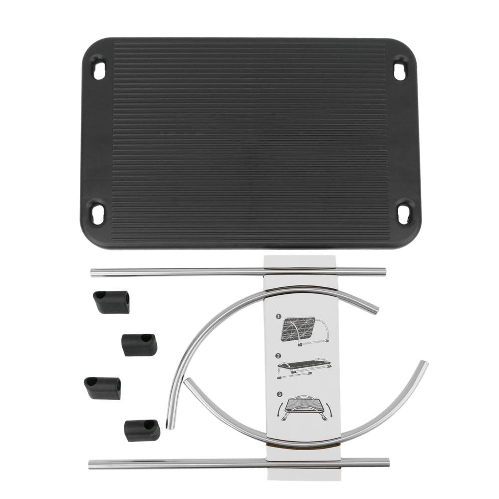 Reposapso com plataforma ajustável de plástico preto 433 x 285 mm